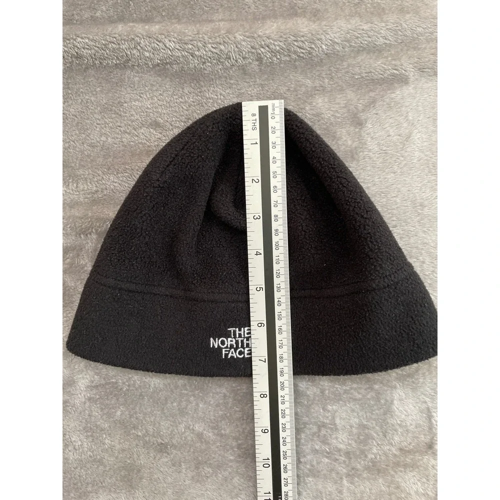 The North Face Black Polartec Fleece Beanie‎ Hat One Size Embroidered Logo
